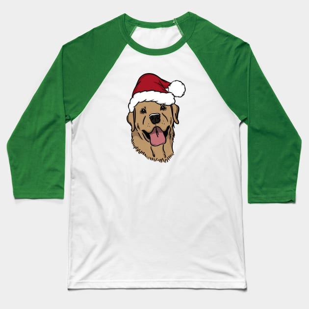 Santa Yellow Labrador Baseball T-Shirt by rmcbuckeye